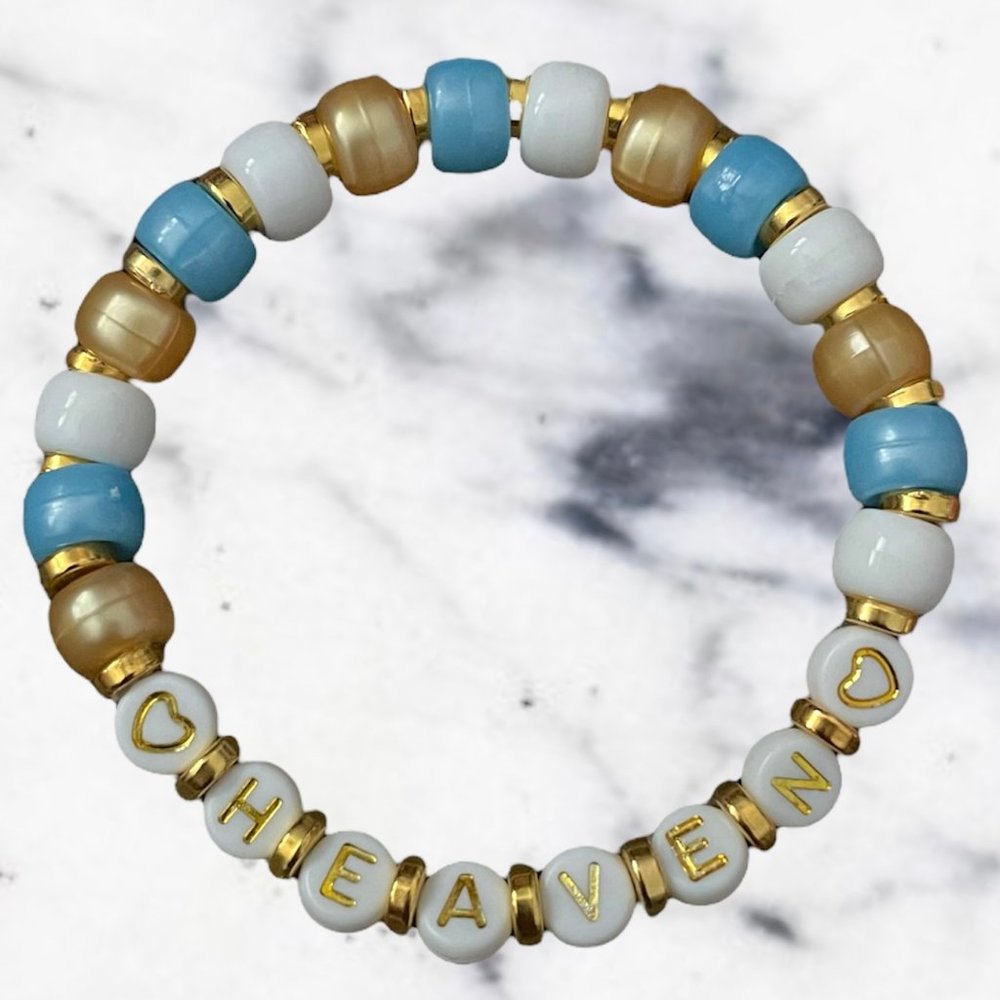 Niall Horan Heaven Blue White Gold The Show Beaded Kandi Bracelet